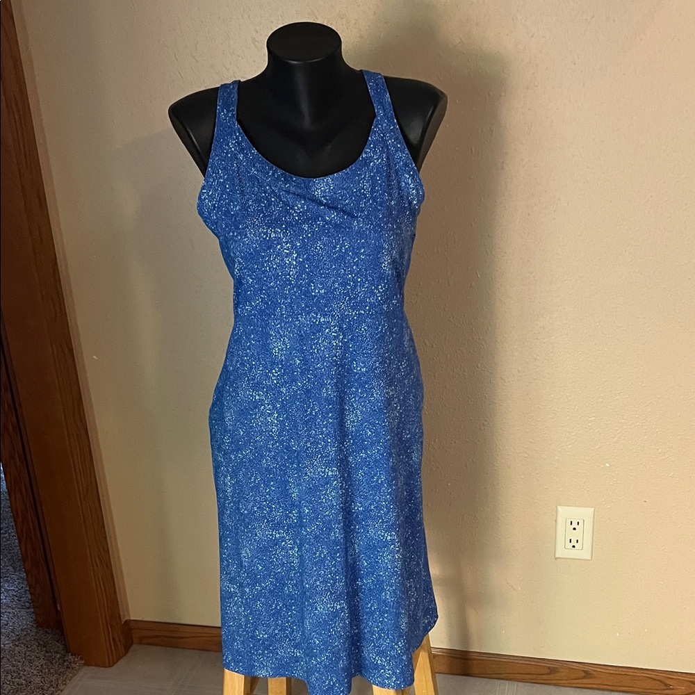 Columbia Blue Patterned Midi Dress